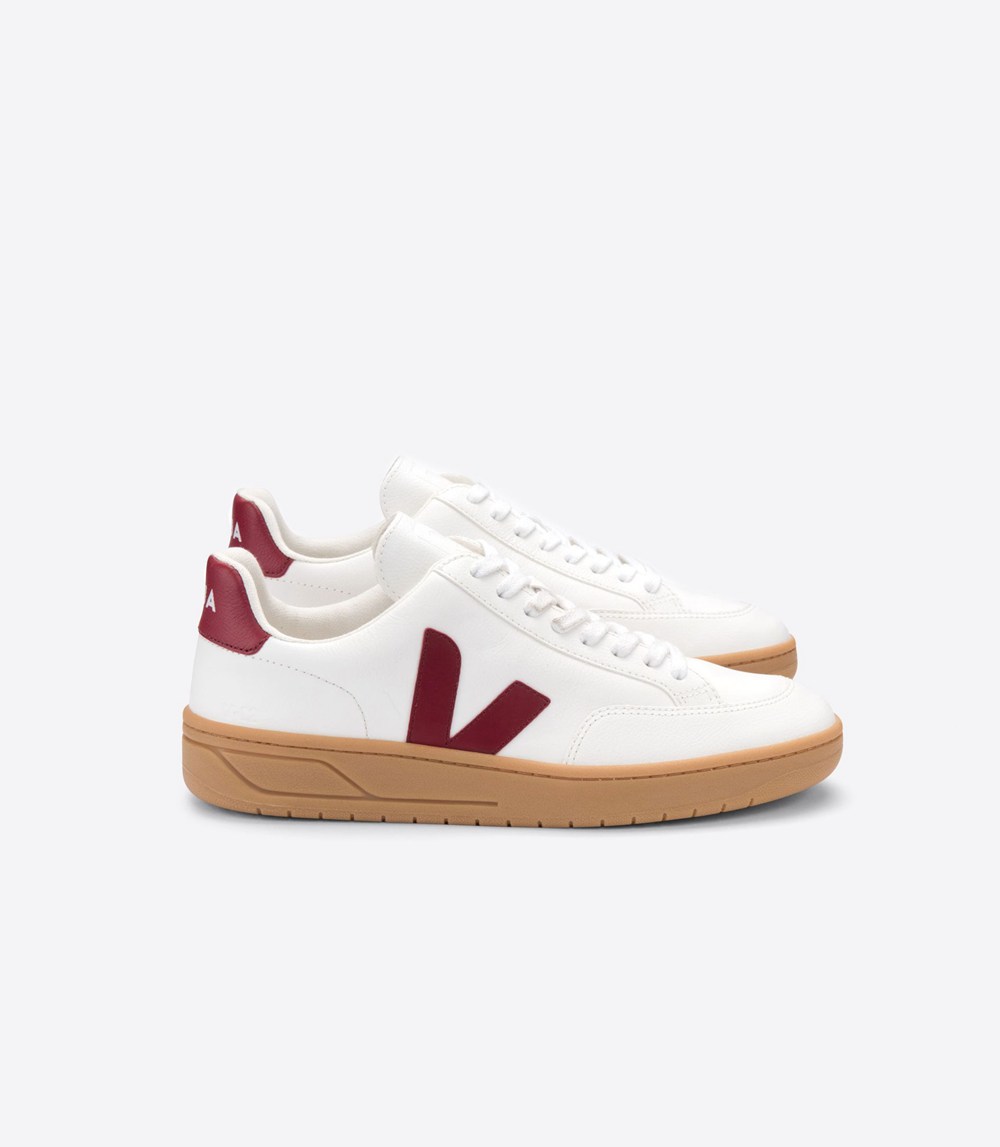 Veja Trainers Mens White - V-12 Leather - QHRZ-94280